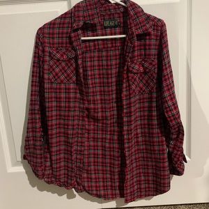 flannel button down top